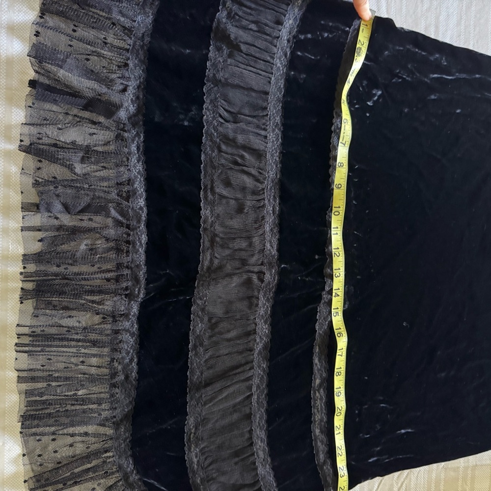 Ralph Lauren Black Velvet Midi Skirt viscose silk Size XL - Picture 8 of 10